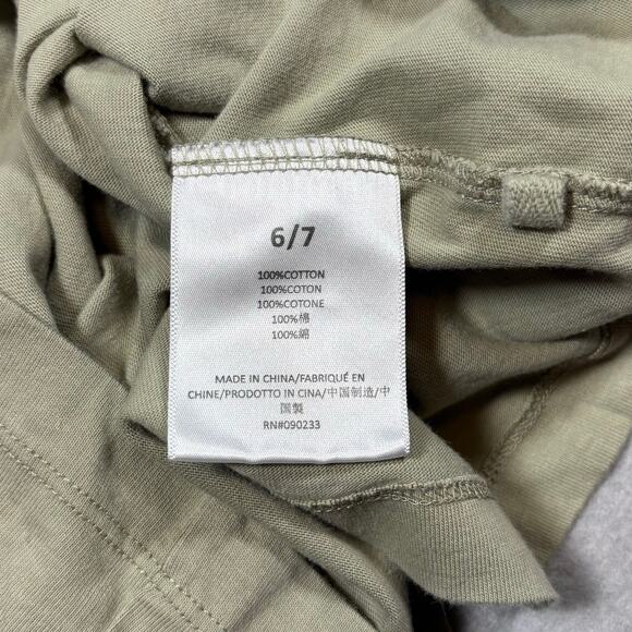 Essentials Fear of God Kids Tee Shirt-Short Sleeve Youth Sz 6/7 tan olive Logo - Picture 5 of 7